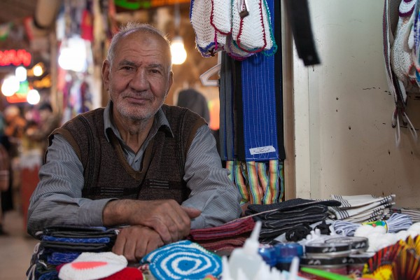 A seller at the Bazaar in Esfahan, Iran