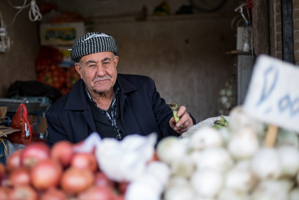 A seller at the Bazaar in Erbil / Hewler, Iraqi Kurdistan